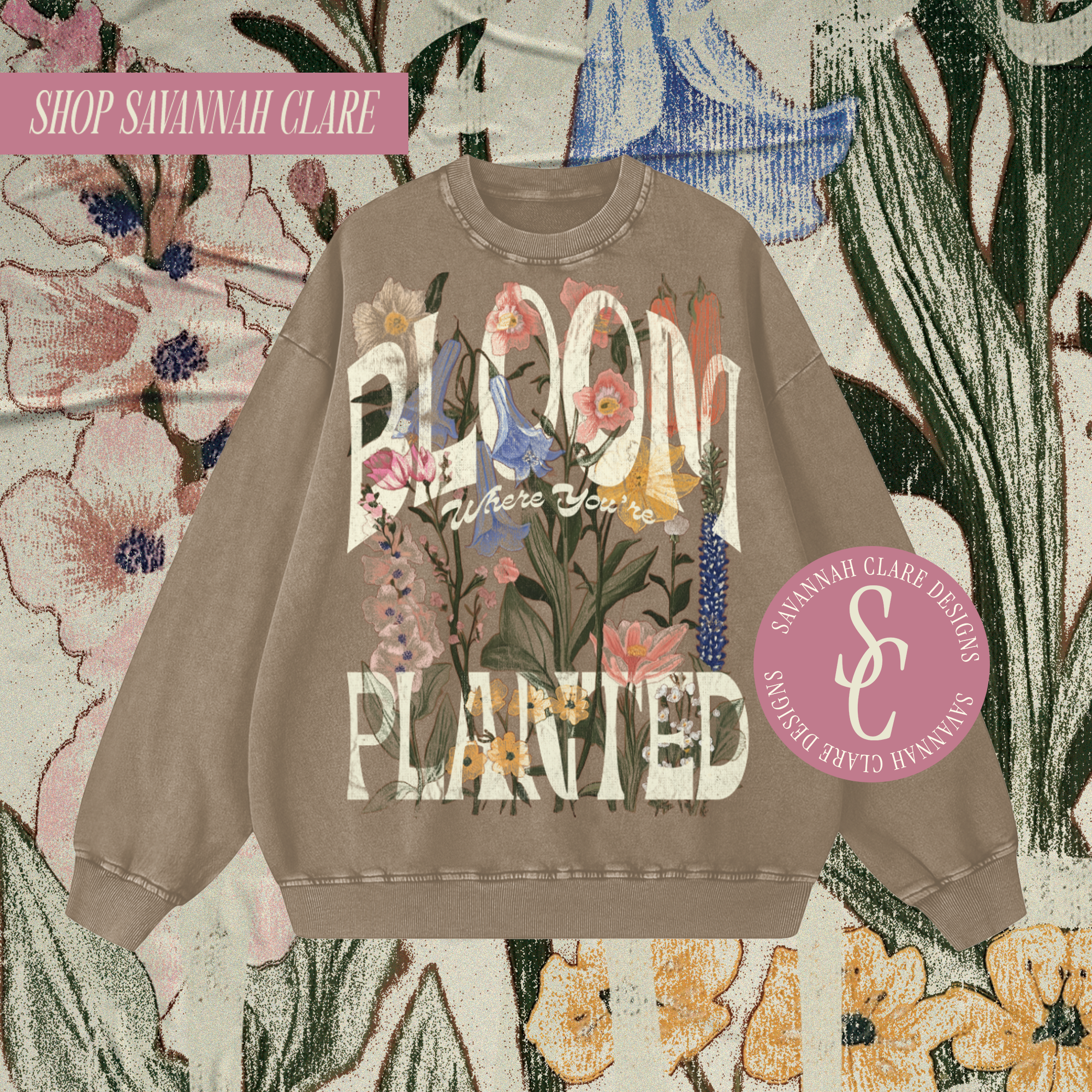 "BLOOM" Vintage Crewneck Sweatshirt