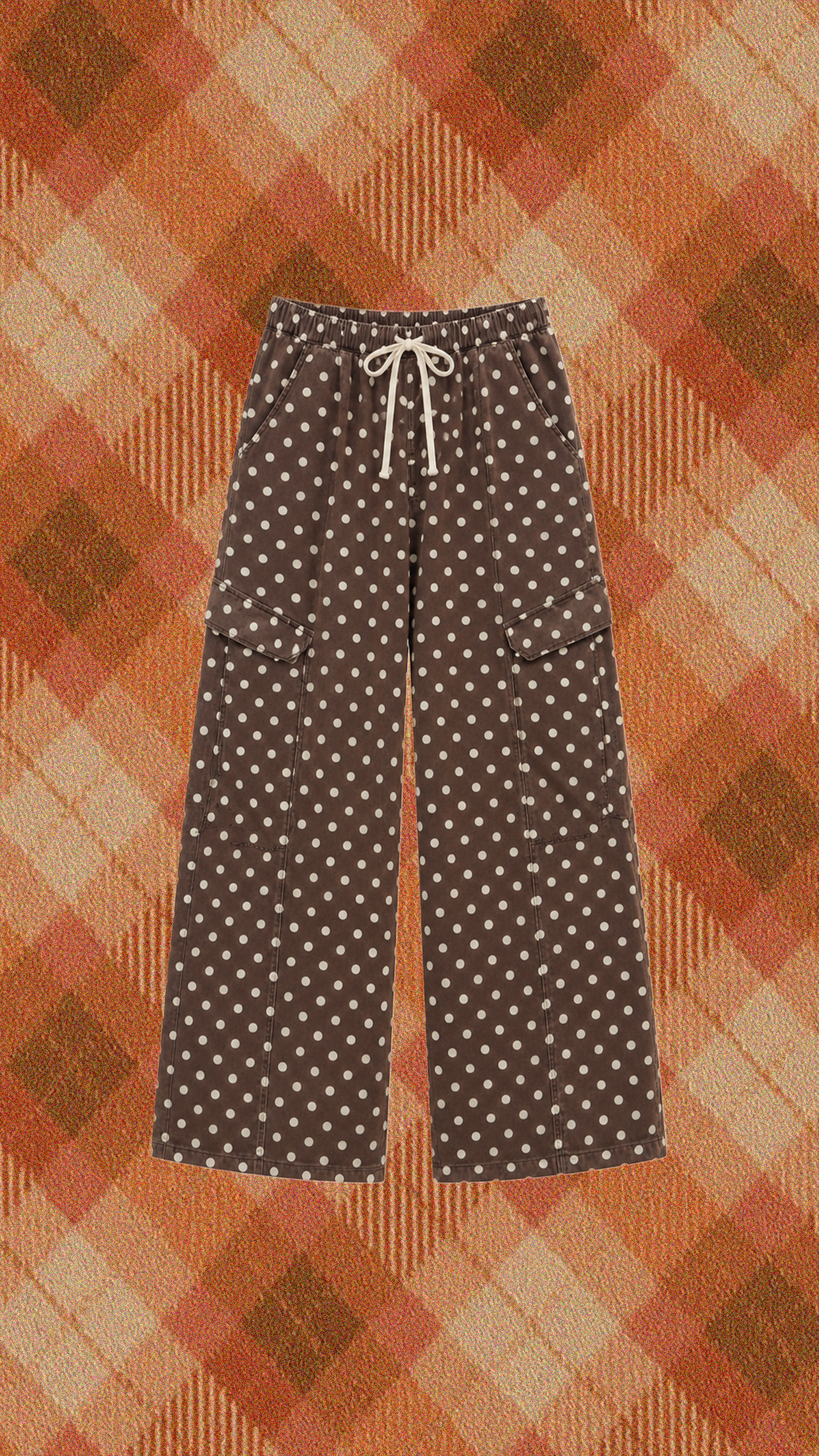 "COCOA DOTS" Denim Drawstrings Cargos