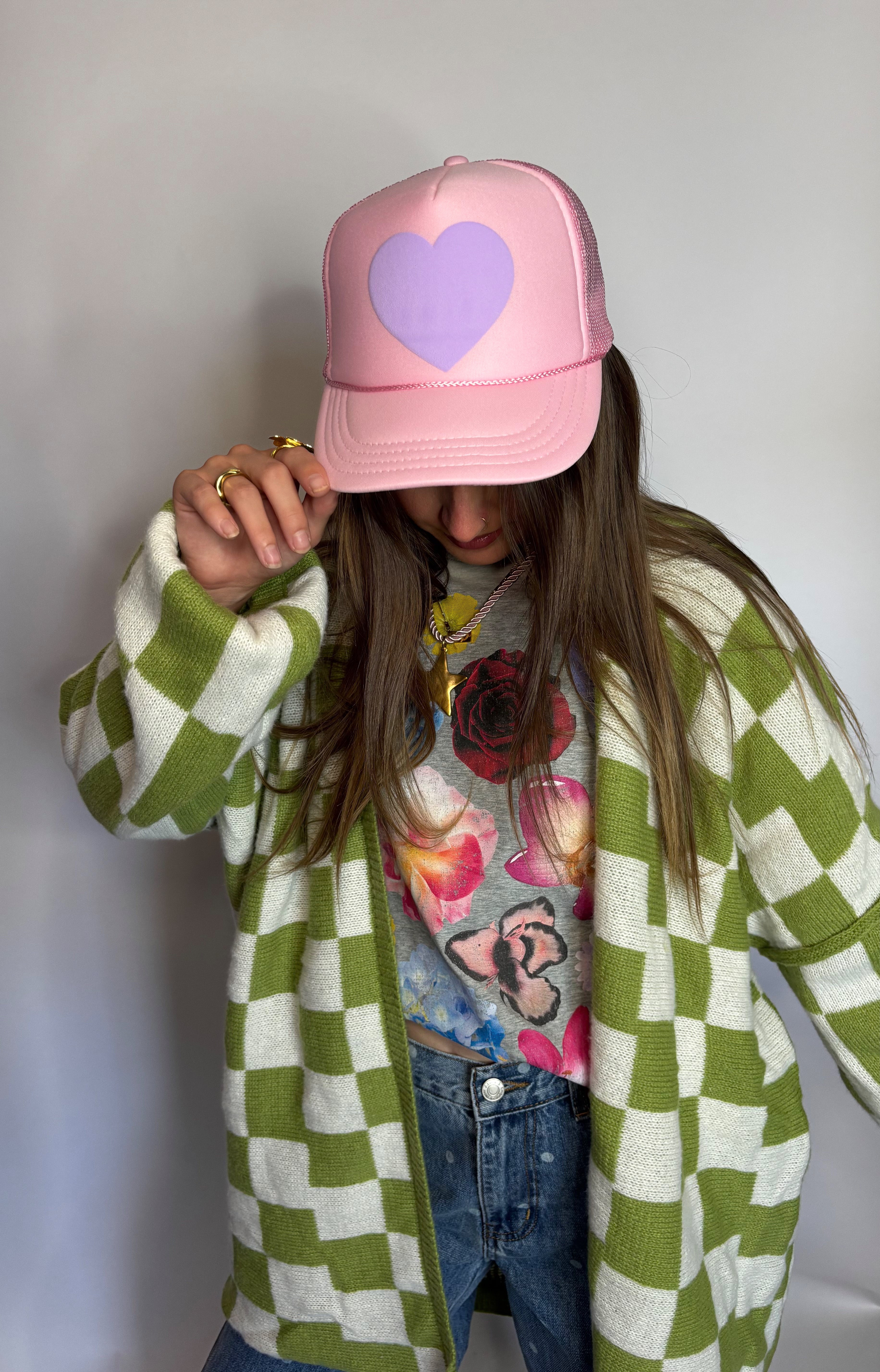 "PETAL LOVE" Puff Print Trucker Hat
