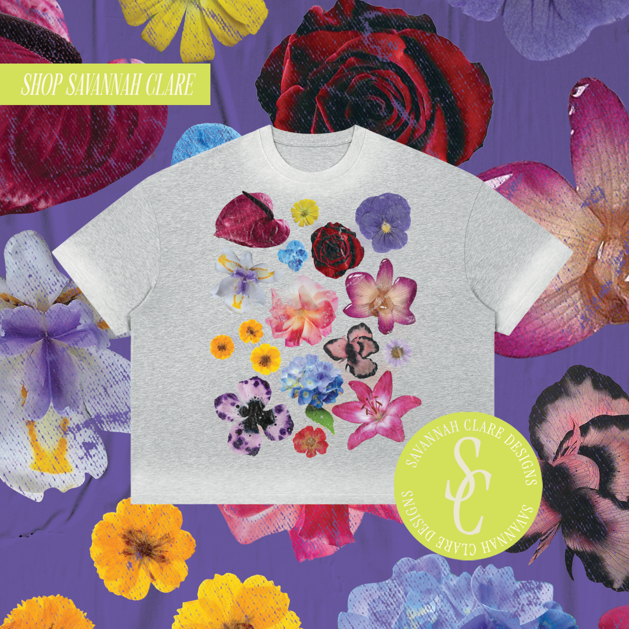 "BOUQUET CLUB" Faded Edge Tee