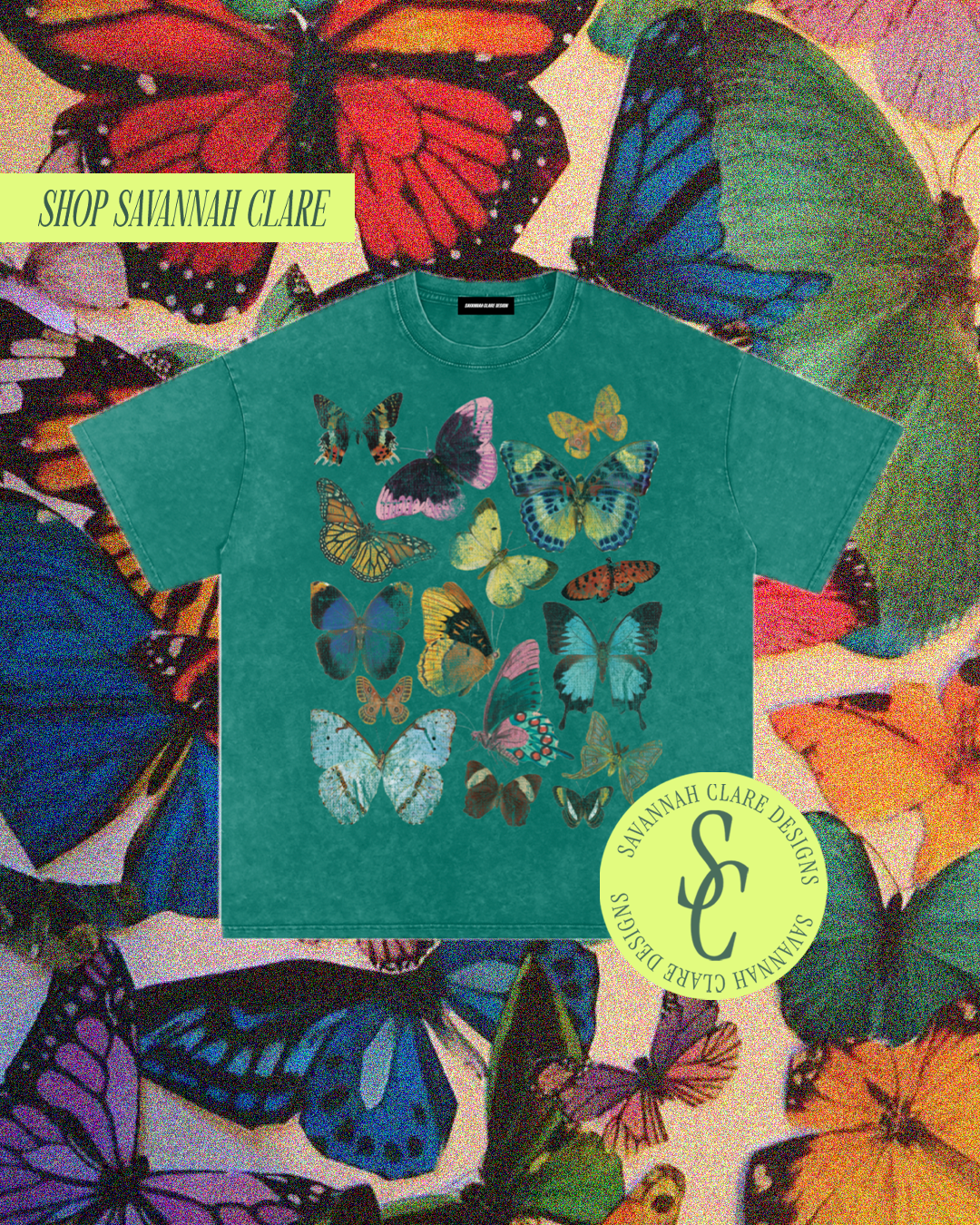 "FLUTTER" Vintage Wash Graphic Tee