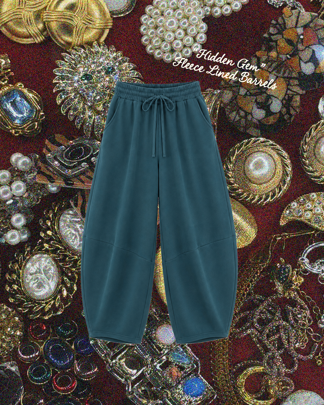 "HIDDEN GEM" Fleece Barrel Sweatpants
