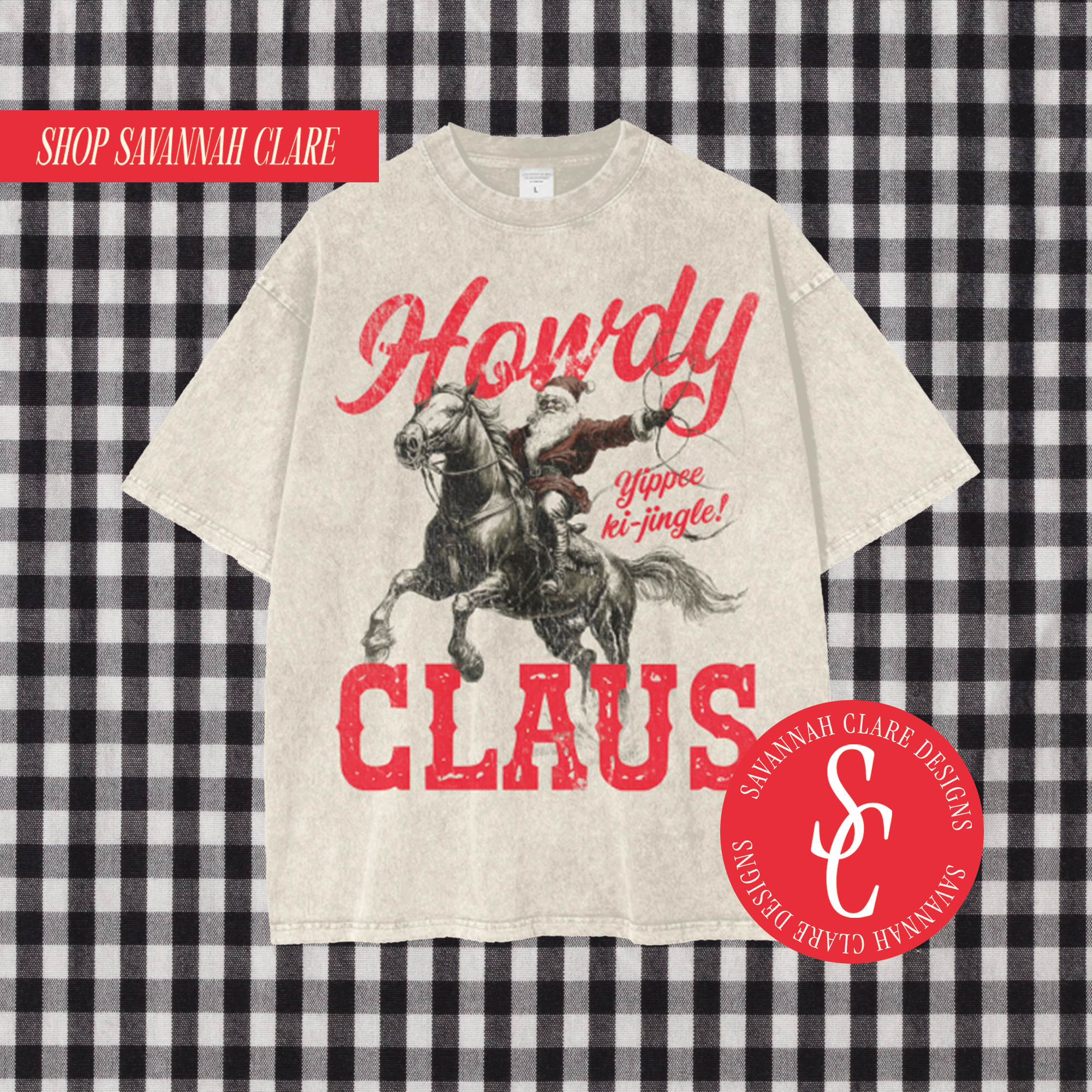 "HOWDY CLAUS" Vintage Boxy Fit Tee