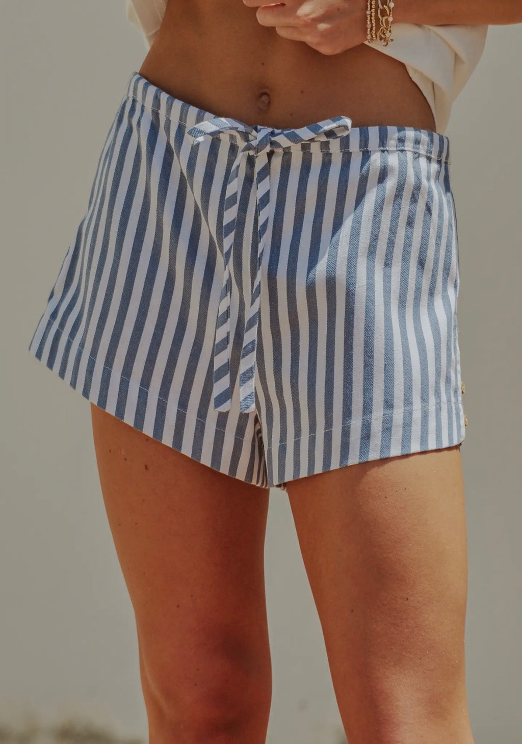 "MEDITERRANEAN SEA" Striped Shorts