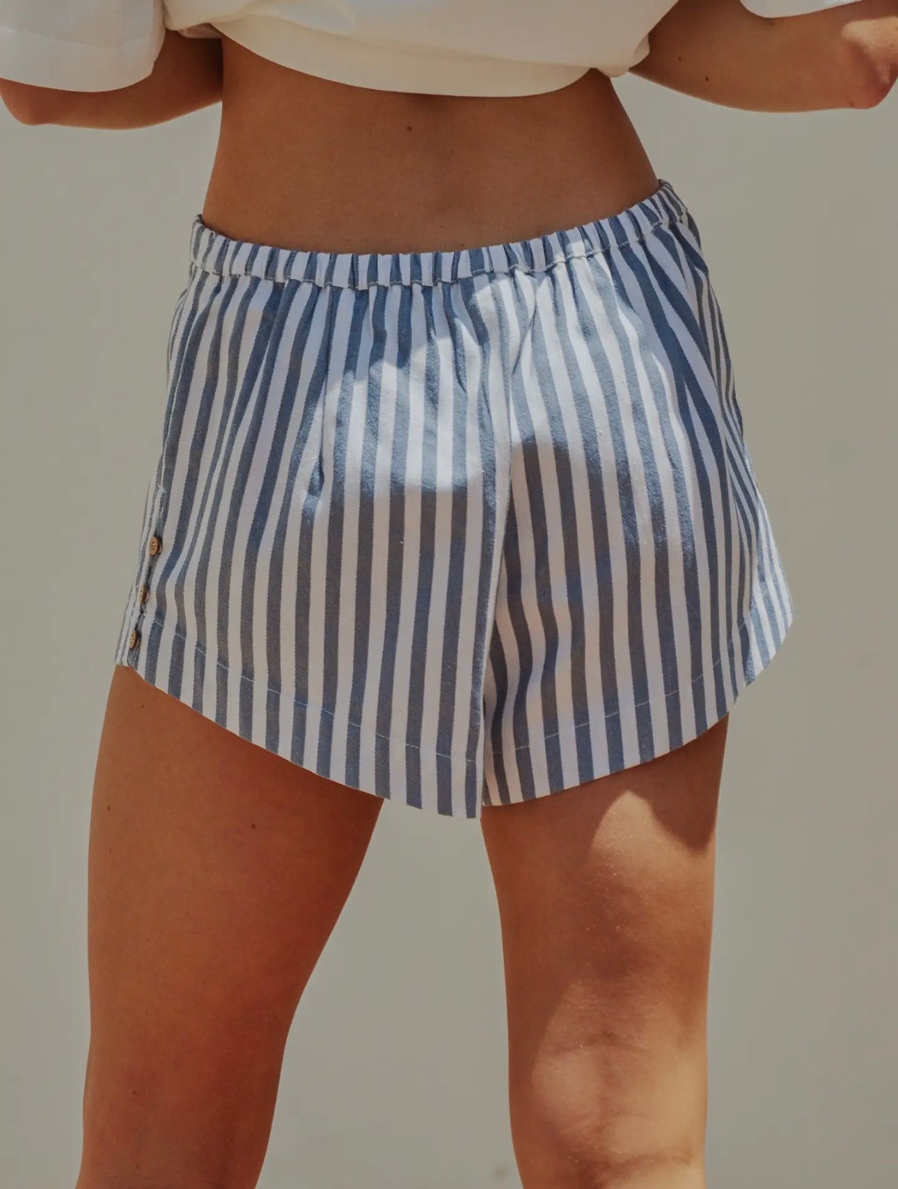 "MEDITERRANEAN SEA" Striped Shorts