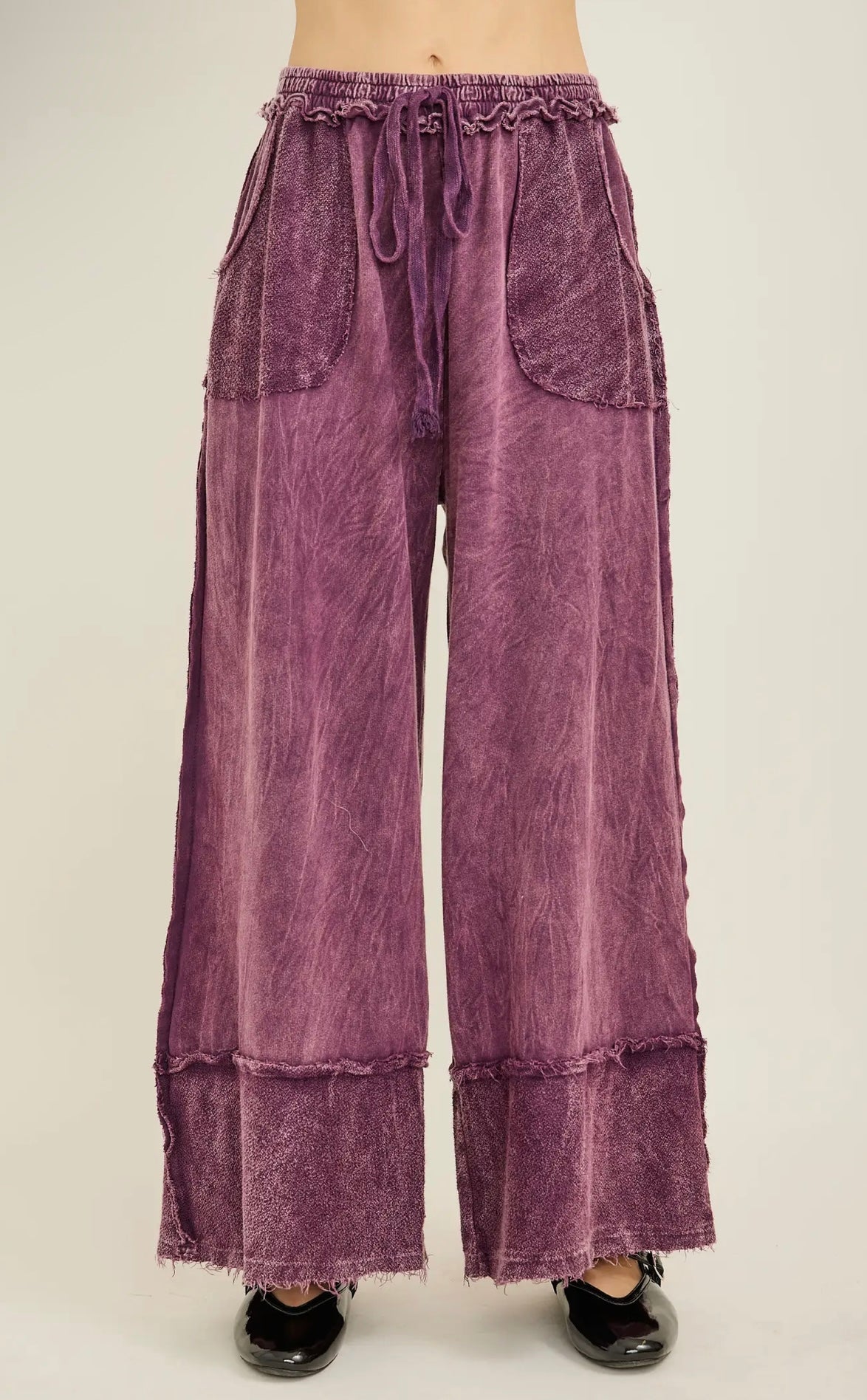 "PERFECTLY PLUM" Washed Away Wide Leg Pant
