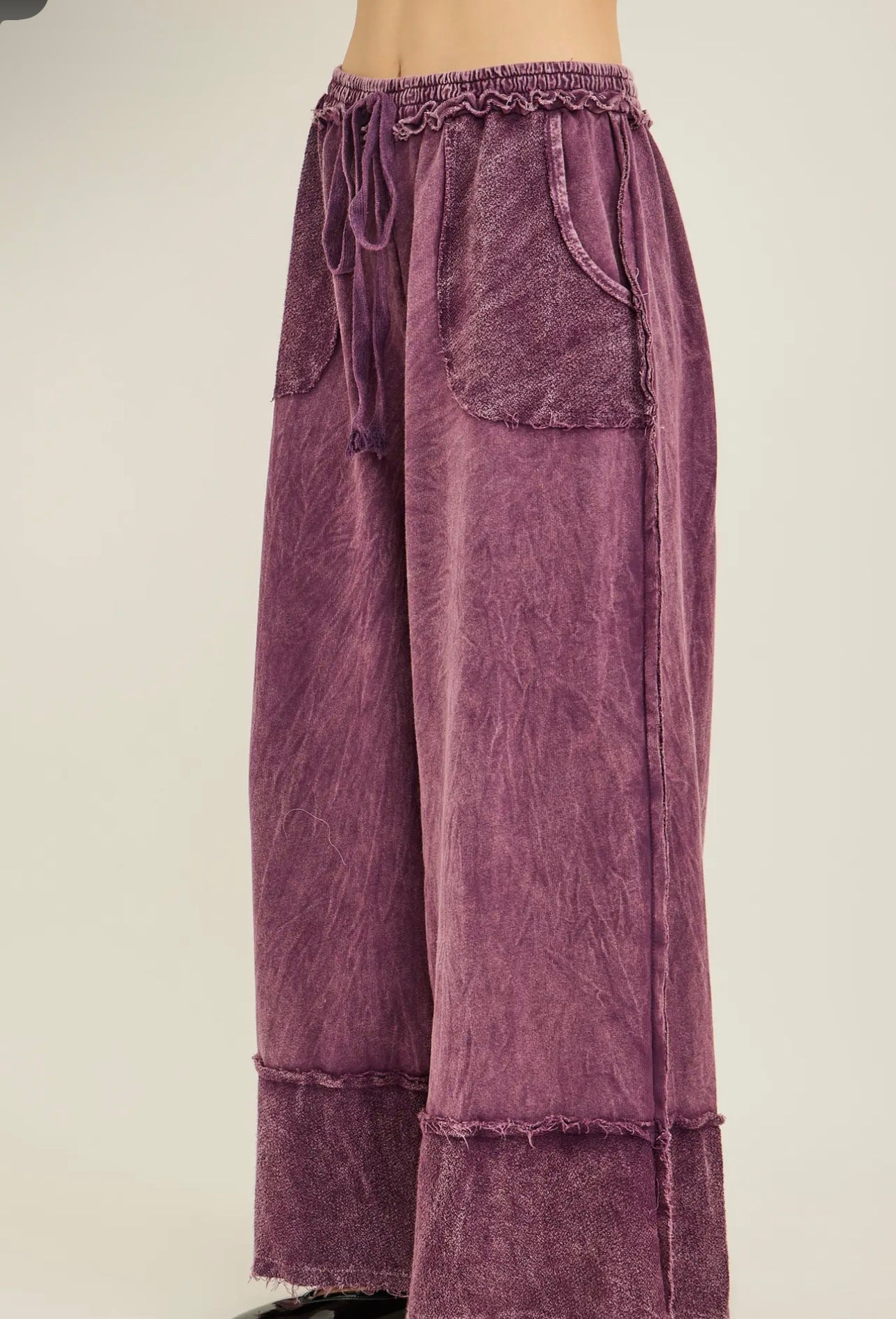 "PERFECTLY PLUM" Washed Away Wide Leg Pant
