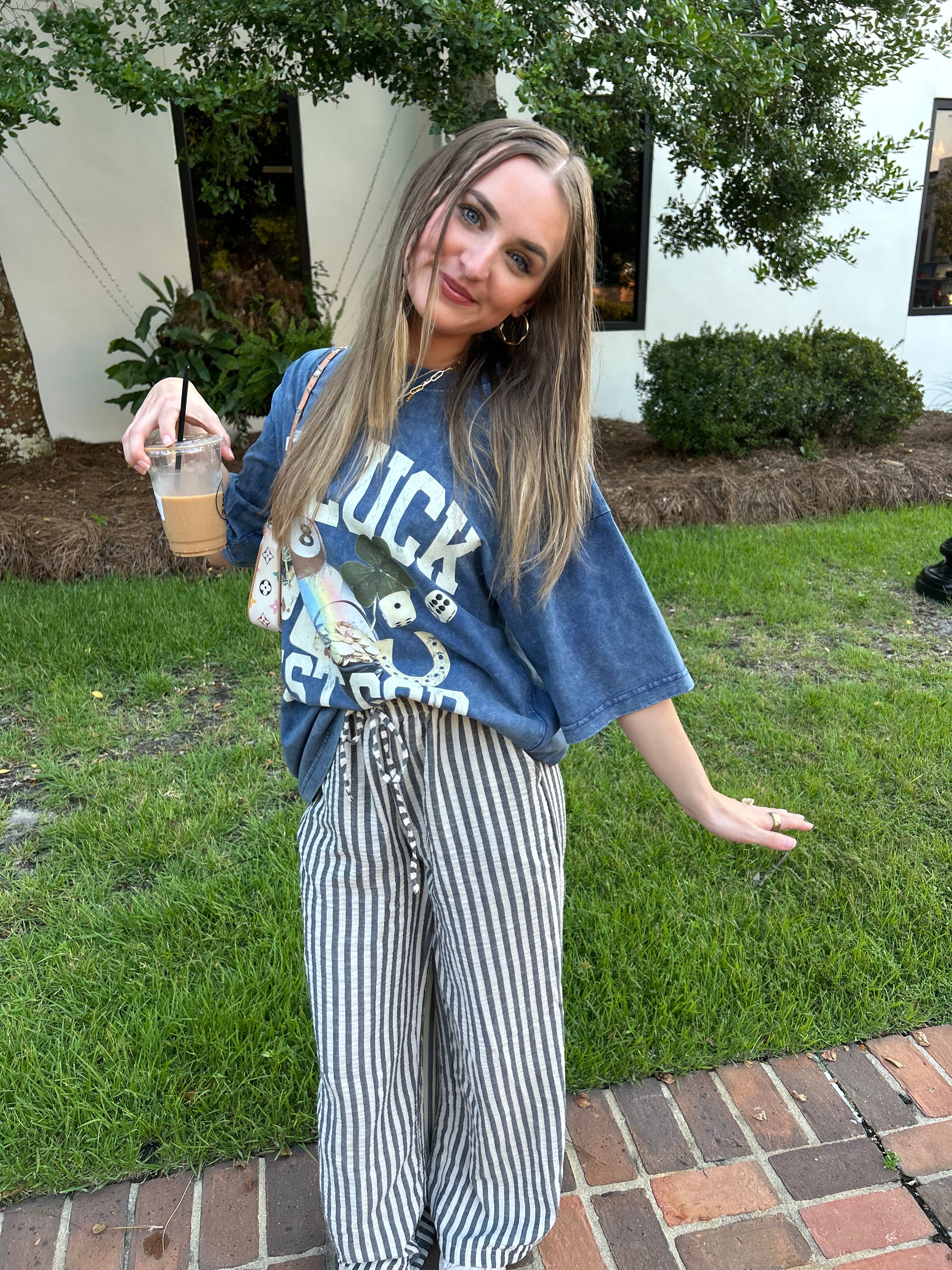"NO LUCK, JUST GOD" Vintage Wash Graphic Tee