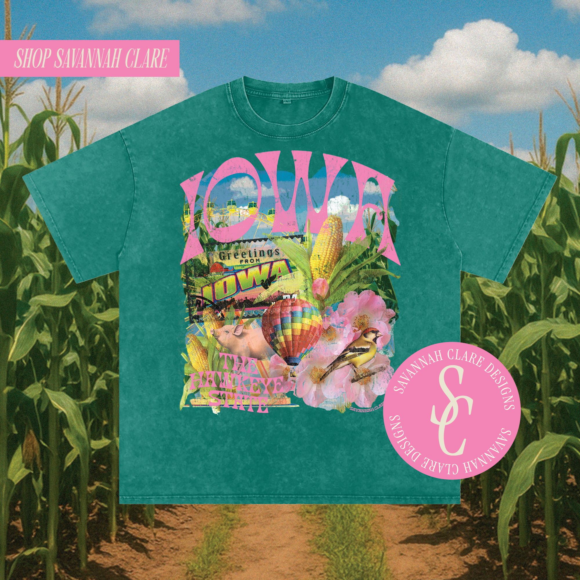 "IOWA" Vintage Wash Tee