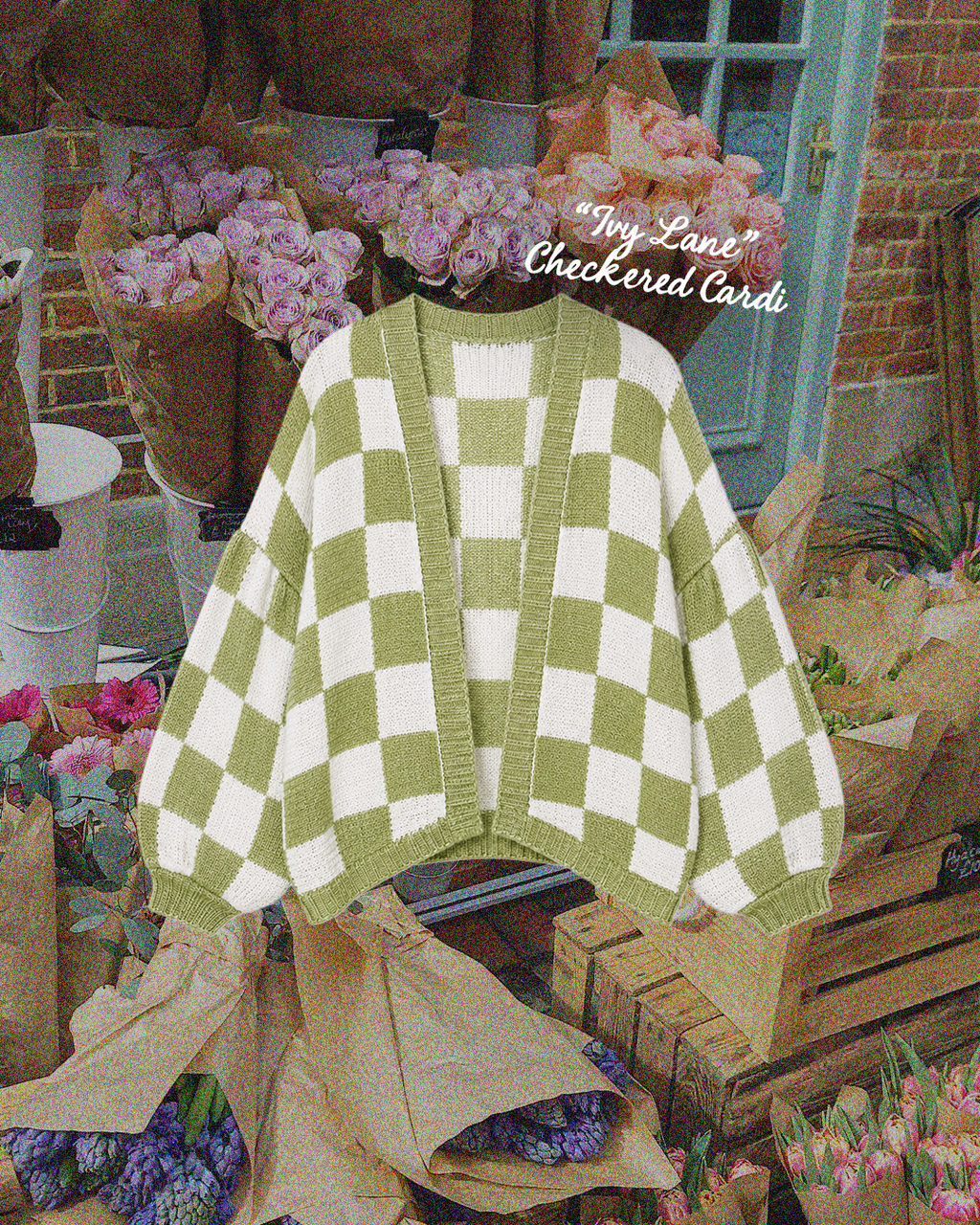 "IVY LANE" Checkered Cardigan