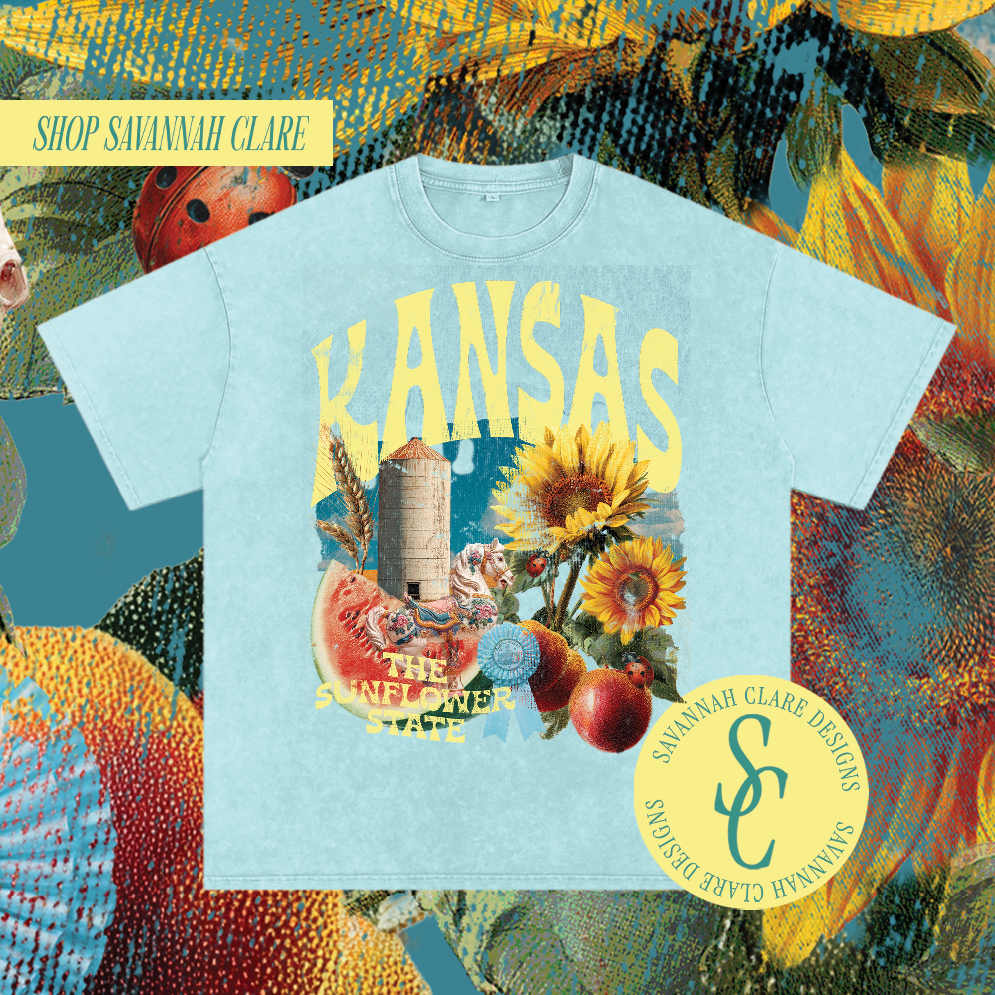 "KANSAS" Vintage Wash Graphic Tee