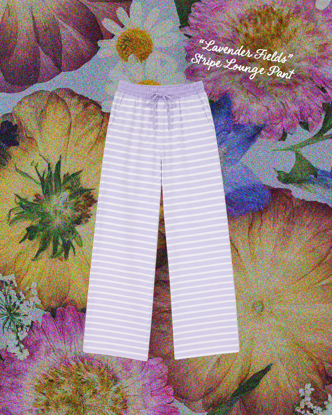 "LAVENDER FIELDS" Striped Lounge Pant
