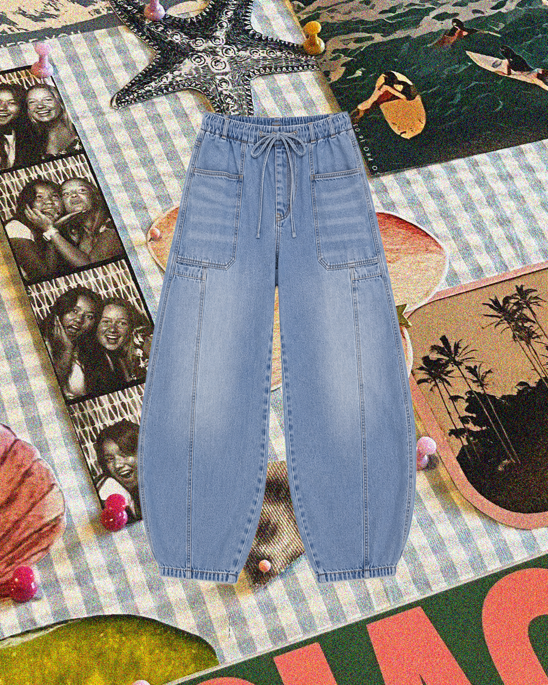“LOVE LETTER” Barrel Jean