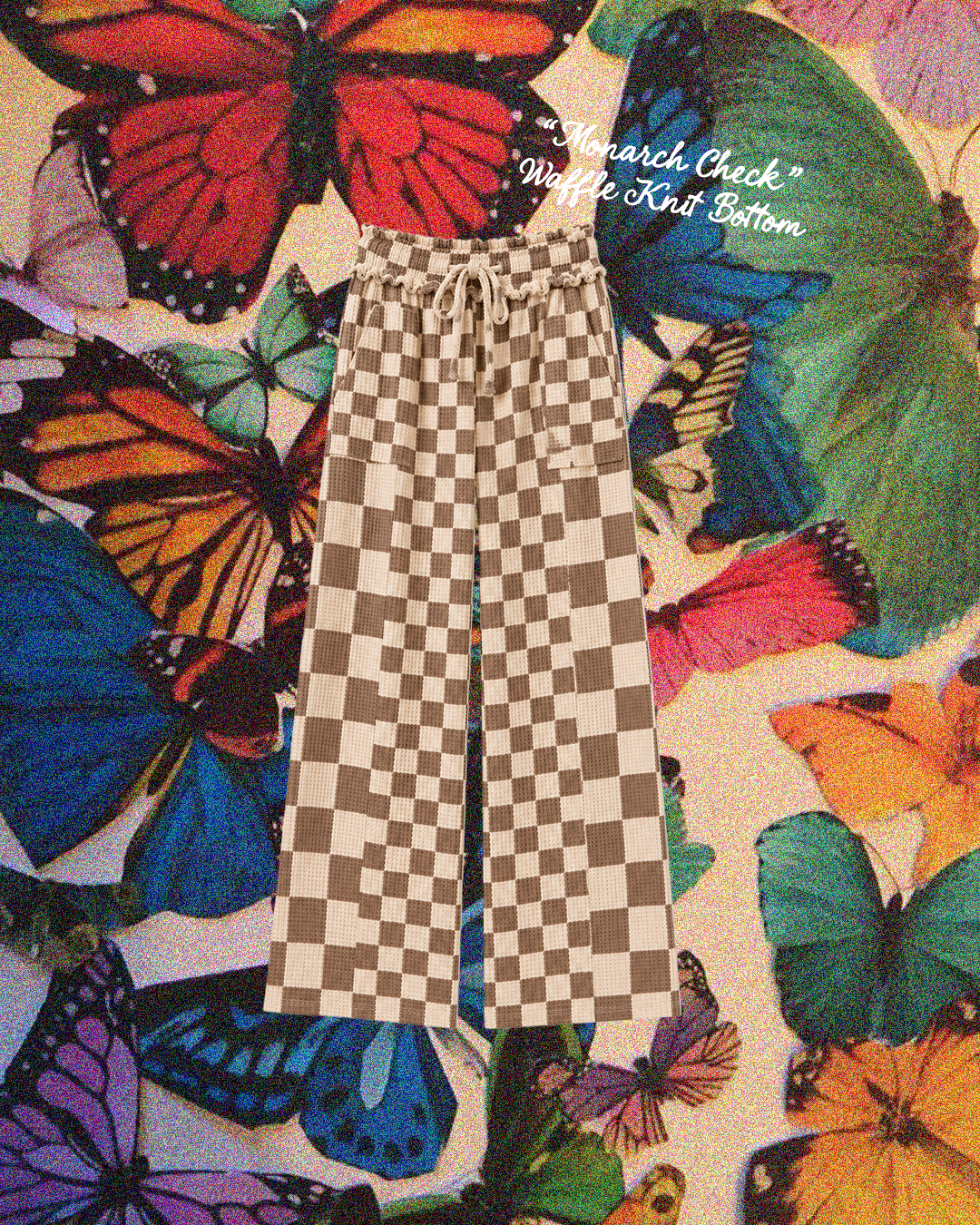 "MONARCH CHECK" Waffle Knit Lounge Bottoms