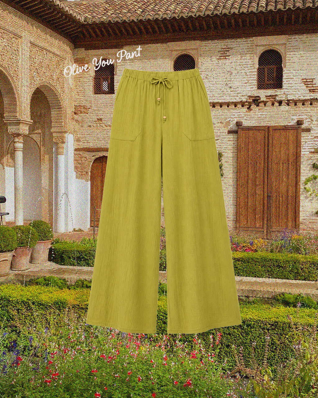 "OLIVE YOU" Linen Pant