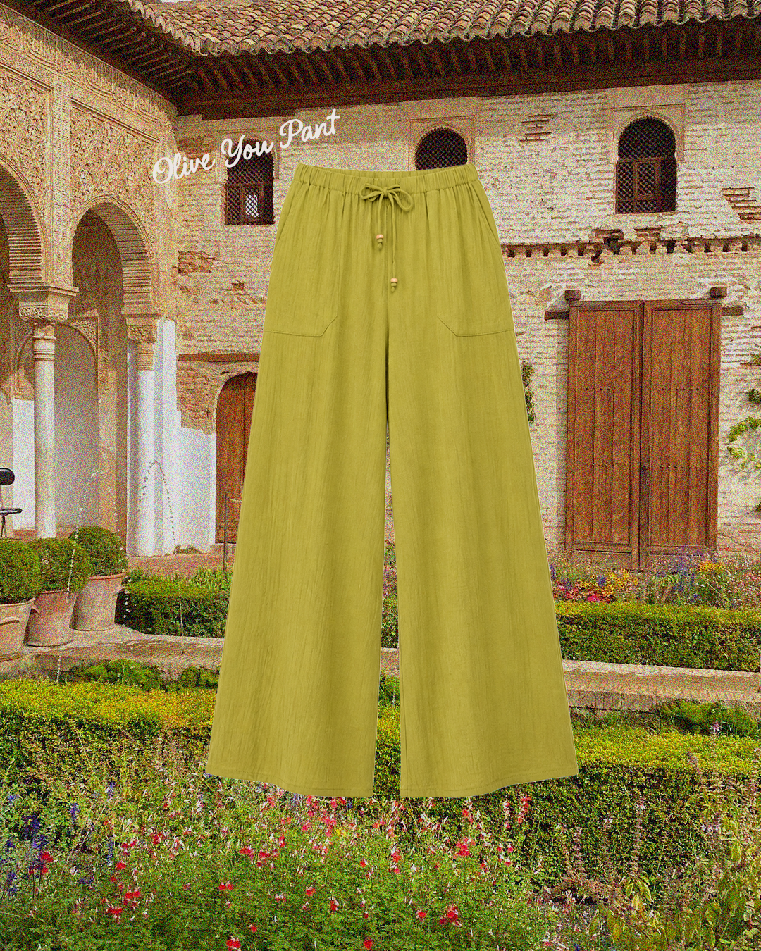 "OLIVE YOU" Linen Pant