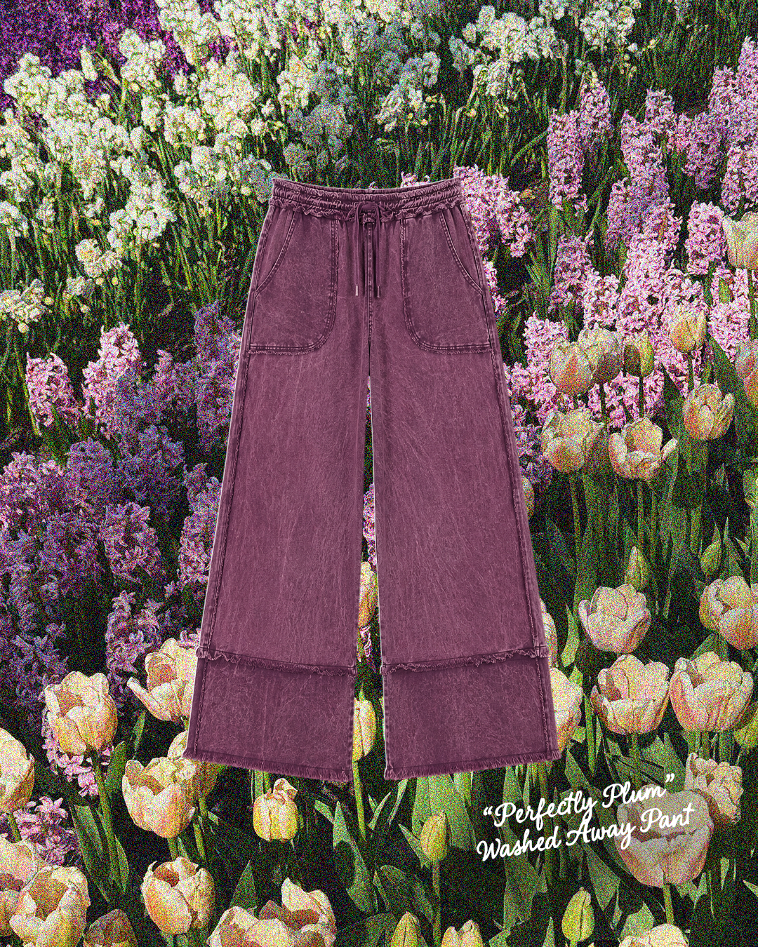 "PERFECTLY PLUM" Washed Away Wide Leg Pant