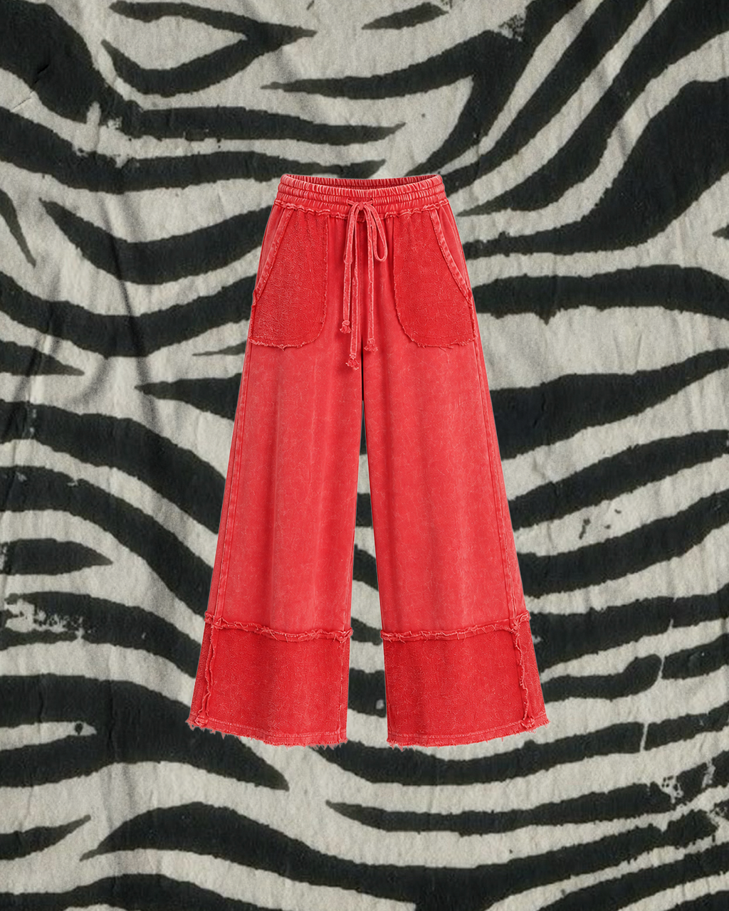 "CHERRY COLA" Washed Away Wide Leg Lounge Pants