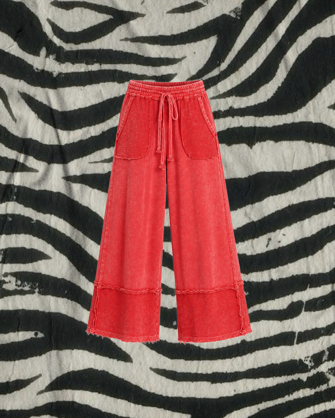 "CHERRY COLA" Washed Away Wide Leg Lounge Pants